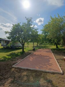 Jeu de boulesbaan op de camping
